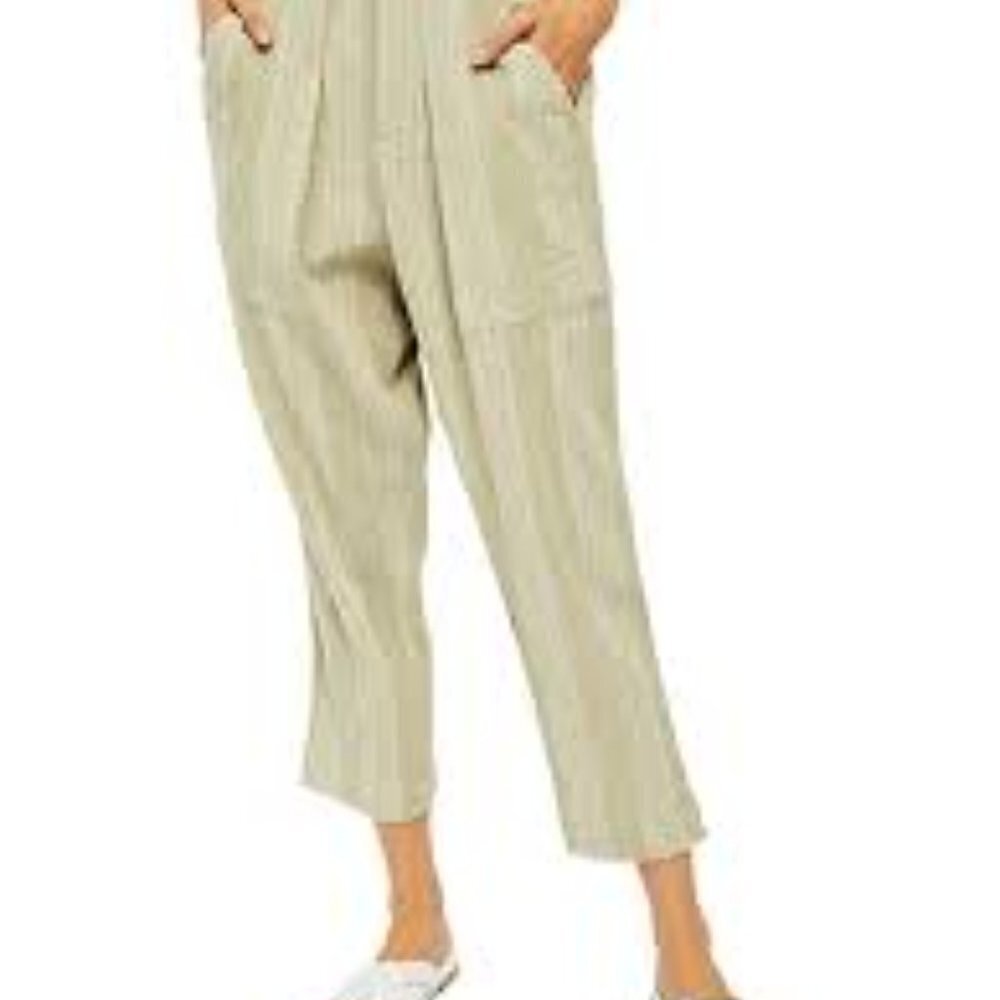 Free People Semi Sweet Cropped Pants In Sage Combo - Picture 2 of 13